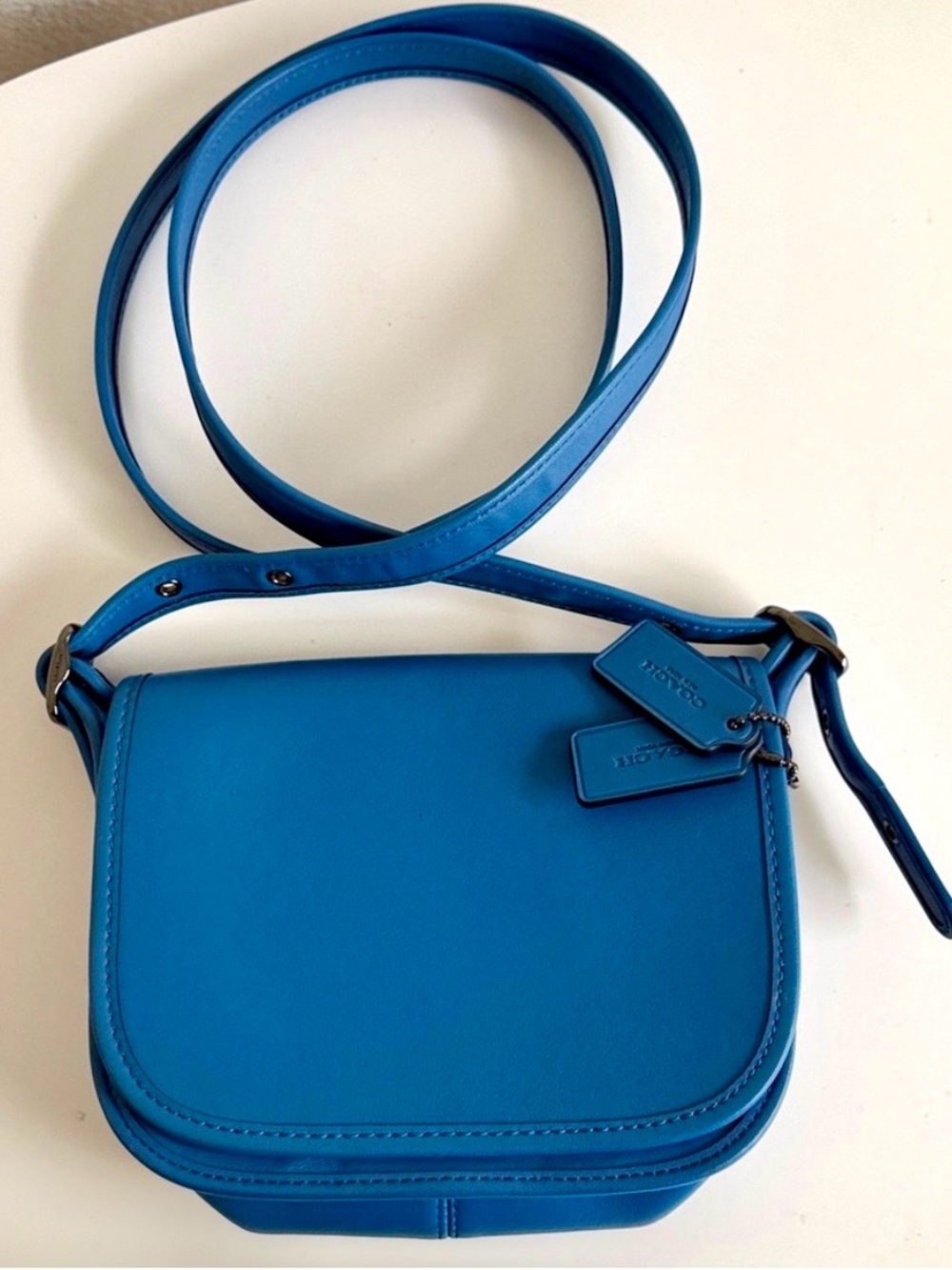 Coach Saddle 18 Glovetanned Leather Crossbody - Blue
